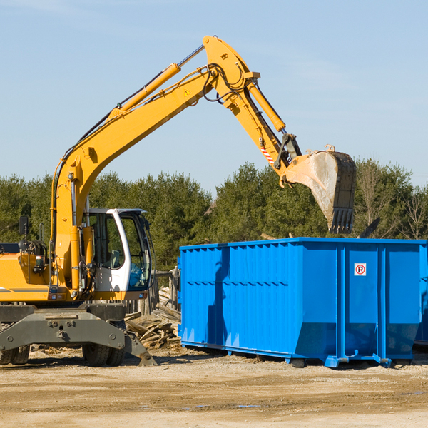 what size residential dumpster rentals are available in Angels California